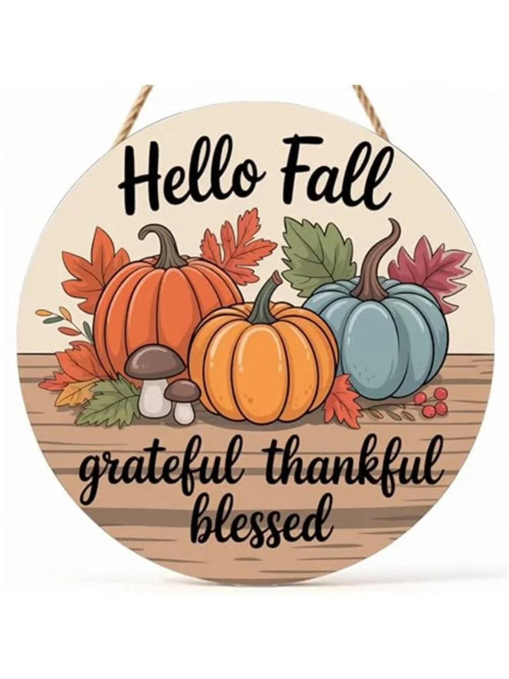 Hello Fall Inspirational Wood Sign Fall Decorations for Home Door Sign Wall